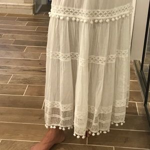 BoHo white cotton skirt